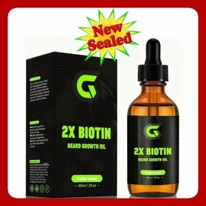 Biotin 2X Beard Growth Oil Men Natural Organic Standard‎ Size One New Retro
